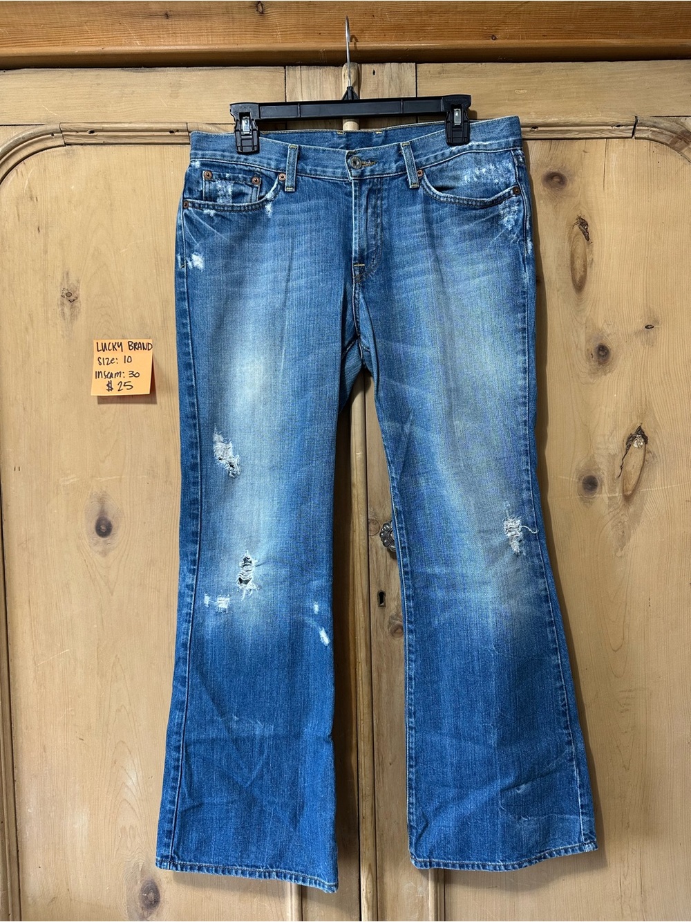 Lucky Brand Women's Faded Distressed Flare Jeans - Blue